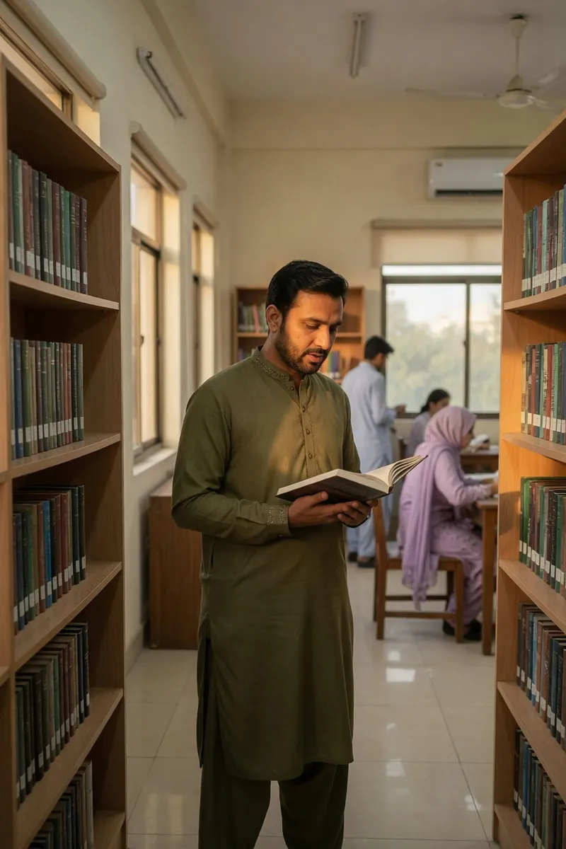 Reading in the library