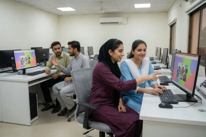 Preparing lesson materials in the computer lab